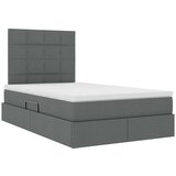  Krevet s prostorom za pohranu s LED-om Tamno siva 120 x 190 cm | shoptok.hr