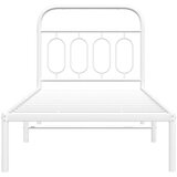 vidaXL Kovinski posteljni okvir z vzglavjem bel 90x200 cm | Shoptok.si