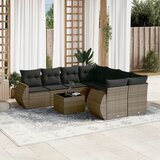  9-dijelni set vrtnih sofa od poliratana s jastucima sivi | shoptok.hr