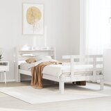 Furnova Posteljni okvir z vzglavjem brez vzmetnice bel 100x200 cm, (21941332) Cene