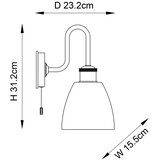  Endon 95506 -Zidno svetlo za kupatilo PIPER 1xE27/10W/230V IP44 sjajni hrom | Eponuda.com