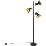 QAZQA Smart vloerlamp zwart met goud 3-lichts incl. 3 wifi P45- Tommy | Shoptok.si