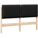  Tapecirani uzglavlje Prirodna i crna 150 cm Čvrsto borovo drvo | shoptok.hr
