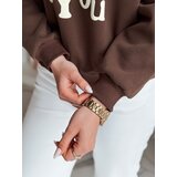 DStreet Bluza damska oversize z nadrukiem JUST LOVE YOU brązowa | shoptok.hr