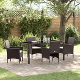 vidaXL set od 5 vrtnih stolica za objedovanje smeđi poli rattan | shoptok.hr