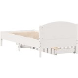 vidaXL Okvir kreveta bez madraca bijeli 75 x 190 cm masivna borovina | shoptok.hr