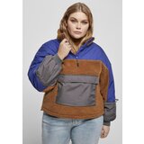 Urban Classics Ladies Sherpa 3-Tone Pull Over Jacket Toffee/bluepurple Cene