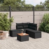  6-dijelni set vrtnih sofa s jastucima crni od poliratana | shoptok.hr