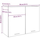 vidaXL Viseći ormarić boja hrasta artisan 50x31x60cm konstruirano drvo | shoptok.hr