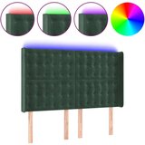  LED posteljno vzglavje temno zeleno 147x16x118/128 cm žamet, (20953126) | Shoptok.si
