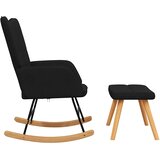  Stolica za ljuljanje s osloncem za noge crna od tkanine | shoptok.hr