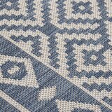 Vanjski tepih ravnog tkanja 160 x 230 cm plave pruge | shoptok.hr
