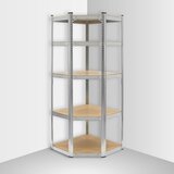  Metalni kutni stalak za odlaganje 180x40x70 srebrni Rebel Slike