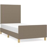The Living Store Posteljni okvir z vzglavjem taupe 80x200 cm blago - Posteljni Okvir Z Vzglavjem, (21529141) | Shoptok.si