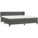  Krevet s oprugama i madracem tamnosivi 200x200 cm baršunasti | shoptok.hr