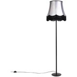 QAZQA Retro talna svetilka črna s senčilom babice črna s sivo 45 cm - Simplo Cene