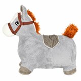 Lean Toys Napihljiv plišasti konj za skakanje siva | Shoptok.si