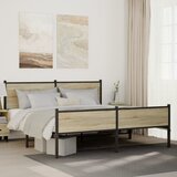 vidaXL Metalni okvir kreveta bez madraca boja hrasta sonome 180x200 cm Cijene