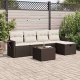 vidaXL 6-dijelni set vrtnih sofa od poliratana s jastucima smeđi | shoptok.hr