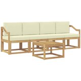 vidaXL Zunanja garnitura za sedenje z blazino 5 pcs Bela in krem, (5000280106) | Shoptok.si