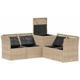  Set sofe 5 kom. Bež i svijetlo siva Poli Rattan i čelik | shoptok.hr