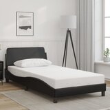 Maison Chic Posteljni okvir - Enojna postelja - Postelja za odrasle z vzglavjem črn 100x200 cm umetno usnje-J9403, (21761154) | Shoptok.si