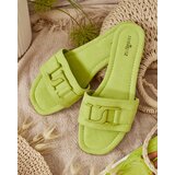 Resti Royalfashion Neon green women's flip-flops with buckle Rydr | Shoptok.si