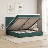  Krevet od pjene s madracem i LED-om Tamnozelena 160 x 200 cm - Tamnozelena 160 x 200 cm Dizajn s rombovima | shoptok.hr
