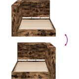  Krevet s policom Dimljeni hrast 75x190 cm Konstruirano drvo | shoptok.hr