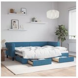 vidaXL Izvlečna dnevna postelja s predali modra 80x200 cm ža | Shoptok.si