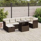vidaXL 8-dijelni set vrtnih sofa s jastucima smeđi od poliratana | shoptok.hr