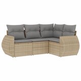  4-dijelni set vrtnih sofa s jastucima bež od poliratana | shoptok.hr