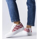 Gemre Women's white lace-up sneakers with a trendy pattern Marquis | Shoptok.si