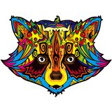 IZMAEL Drvene puzzle - Color Raccoon / S | shoptok.hr