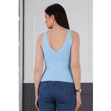 Dewberry Z2009 WOMEN'S CROOP BLOUSE-BLUE | shoptok.hr