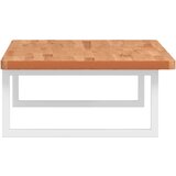  Zidna polica za umivaonik od čelika i masivne bukovine Smeđa 100 x 50 x 2.5 cm | shoptok.hr