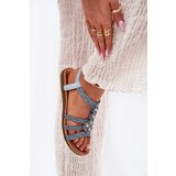 ARTIKER Women's Flat Sandals With Woven Straps Blue | Shoptok.si