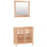  2-dijelni set kupaonskog namještaja od masivnog drva oraha | shoptok.hr