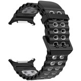 INF Silikonski športni pašček, združljiv s Samsung Watch Ultra - Ocean Band Style Black+Grey, (5000079103) | Shoptok.si