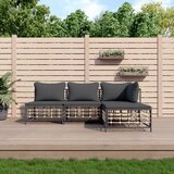Maison Chic Seti vrtnega pohištva - Vrtna garnitura 4-delna z blazinami antracit poli ratan, (21804678) | Shoptok.si