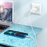 hoco. polnilec N22 Jetta PD 25W Type C s kablom Type C - Lightning - bel | Shoptok.si