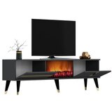 Hanah home tv polica vania fireplace anthracite gold
