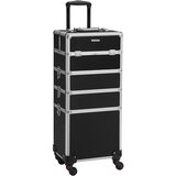 Songmics Profesionalna kozmetična torba, potovalni kozmetični voziček 4 v 1, velik frizerski kozmetični voziček, kovček na zaklepanje s 360-stopinjskimi univer, (21671191) Cene