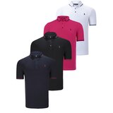 Dewberry QUADRUPLE SET T8586 MEN'S T-SHIRT-BLACK-WHITE-NAVY-FUCHSIA Cijene