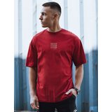 DStreet T-shirt męski z nadrukiem bordowy | Shoptok.si