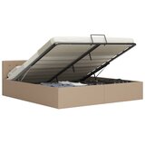Maison Chic Dvižni Posteljni okvir - Dvoposteljna postelja - Zakonska postelja kapučino umetno usnje 180x200 cm, (21693864) | Shoptok.si