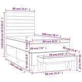 Box spring krevet s madracem svjetlosivi 80 x 200 cm baršunasti | shoptok.hr