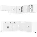 vidaXL 11-dijelni set kuhinjskih ormarića "Porto" bijelo izrađeno drvo | shoptok.hr