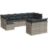 vidaXL 9-dijelni set vrtnih sofa od poliratana s jastucima svjetlosivi | shoptok.hr