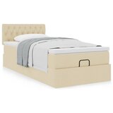 vidaXL Otomanski okvir kreveta s madraca krem 100x200cm od tkanine | shoptok.hr
